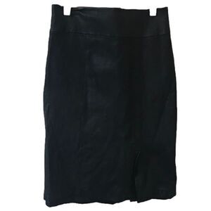 Jaclyn Smith Women’s Black 100% Leather A-Line Skirt Sz 6